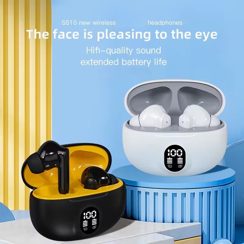 Stereo 895B wireless earbuds is the LED display,