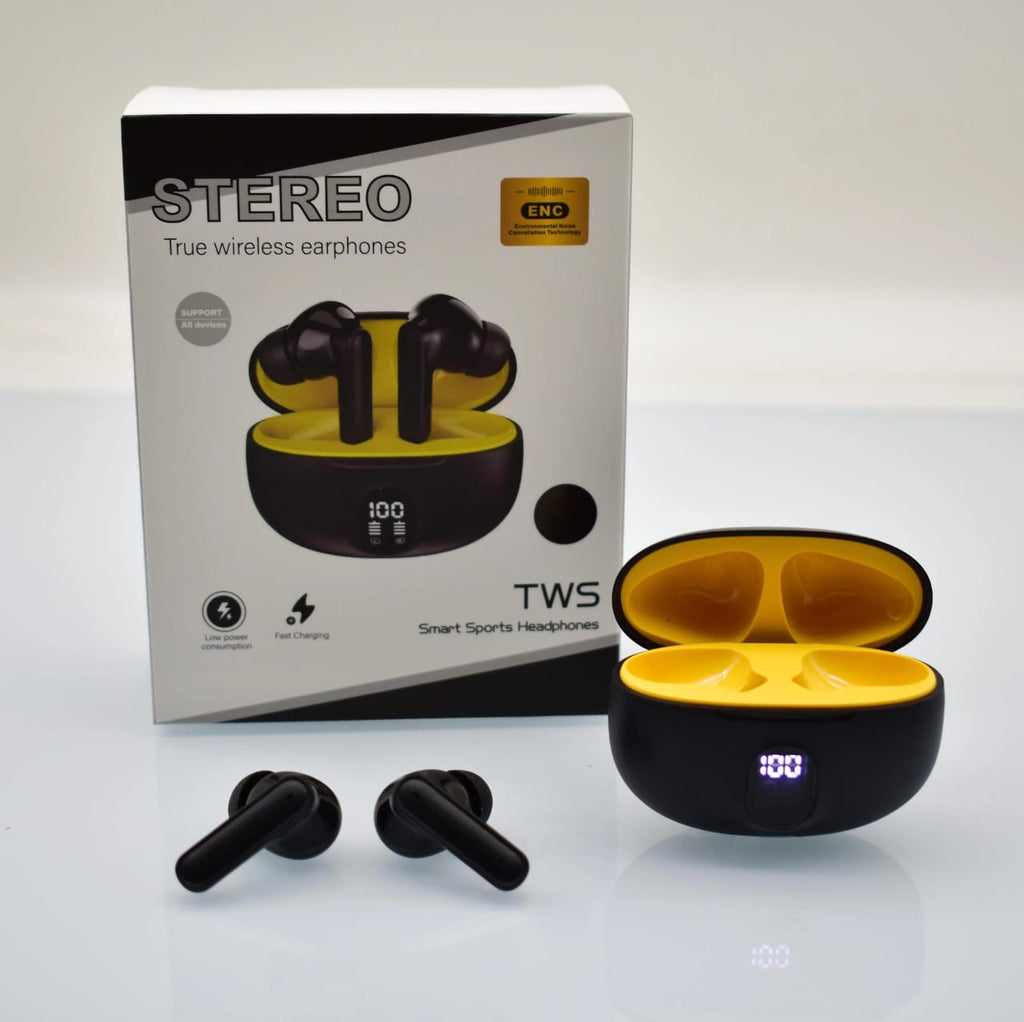 Stereo 895B wireless earbuds is the LED display,