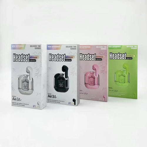 Air 31 Wireless Earbuds with Transparent Crystal Case 5.3