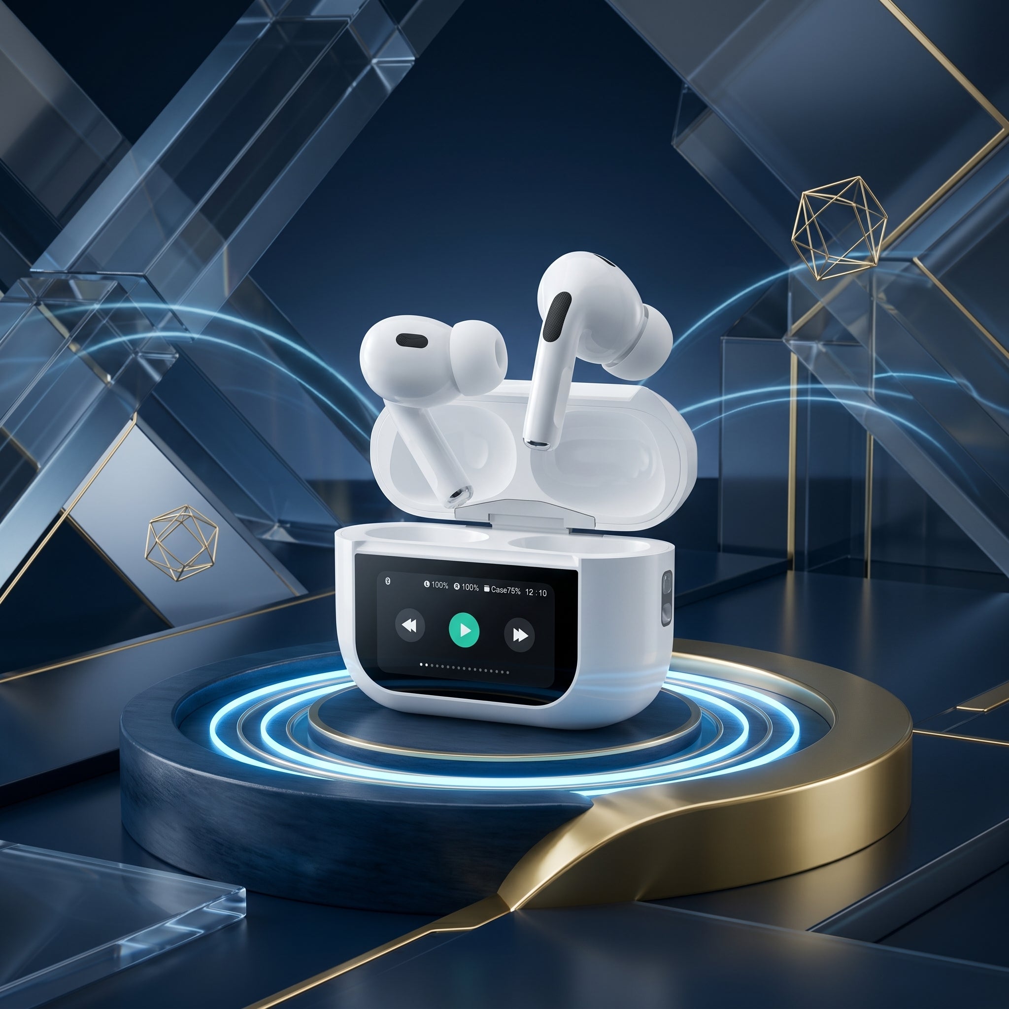 Airpods Pro A9 ANC ENC Double Dark Noise Reduction Bluetooth Wireless Earbuds With Battery Display Touch Control For Android And IOS