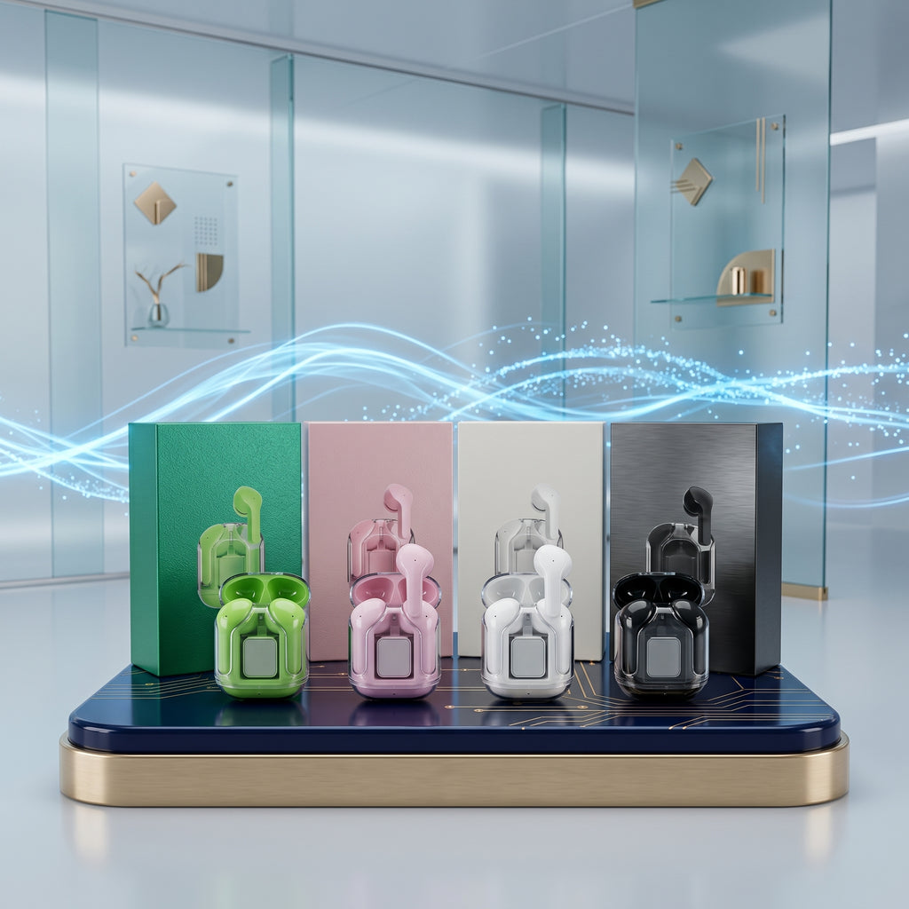 Air 31 Wireless Earbuds with Transparent Crystal Case 5.3